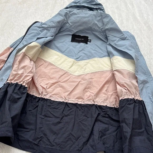COACH raincoat/jacket- pink/blue/cream - Picture 7 of 10